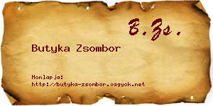 Butyka Zsombor névjegykártya